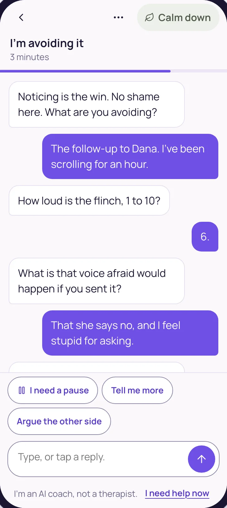 I'm avoiding it: three minutes to name what the voice is afraid of, then the smallest brave move