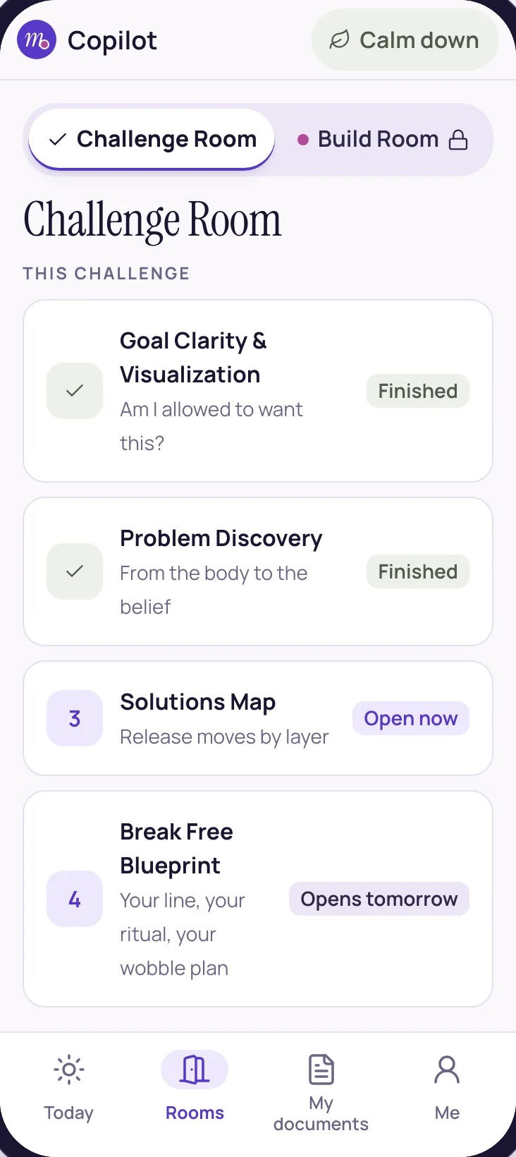 The Challenge Room: the four documents of this month's Challenge
