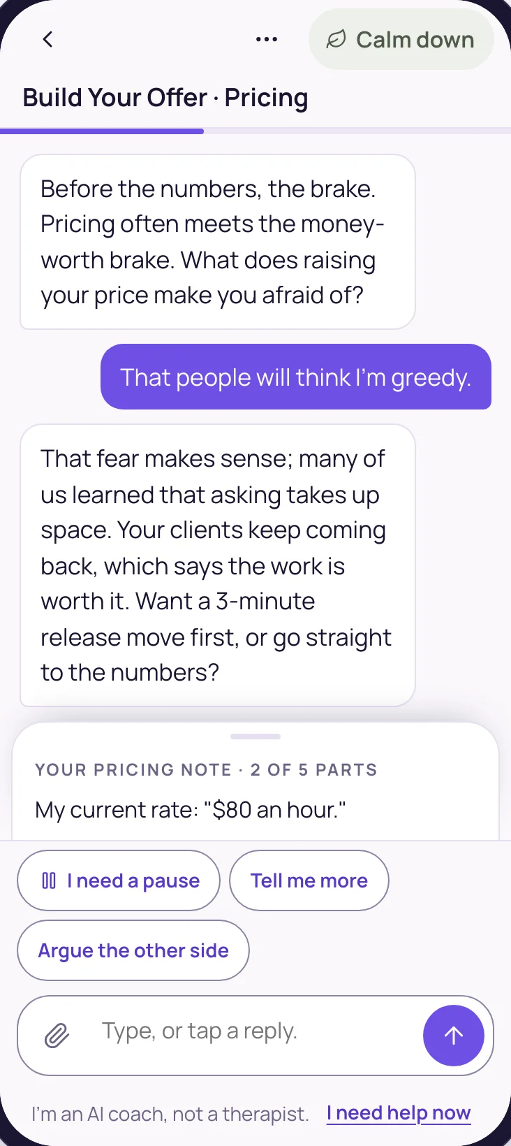 A session that starts with the brake before the numbers
